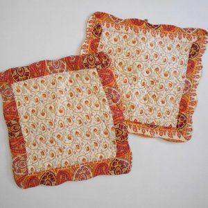 Quilted Paisley 18" Square Pillow Sham Pair